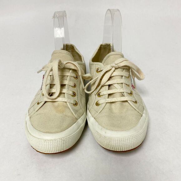 Superga Cotu Casual Canvas Sneakers Shoes Beige Men’s 5.5 / Women’s Size 7 - Picture 2 of 8